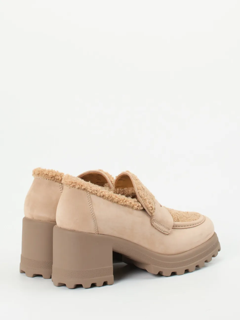 Voile Blanche – Loafer aus Nubukleder mit Teddyfell