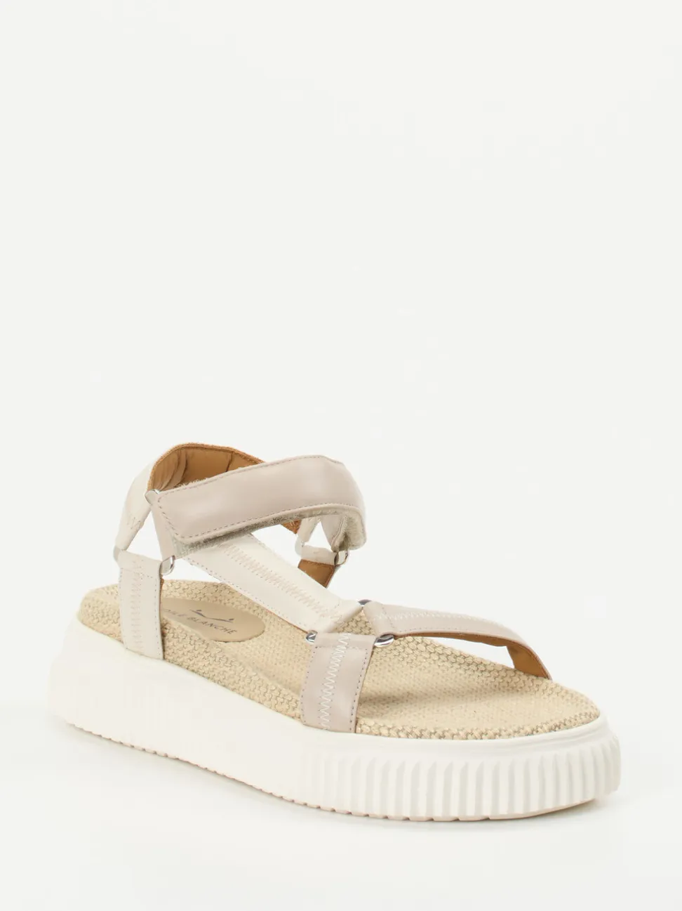 Voile Blanche – Plateau-Sandale aus Lammleder grau