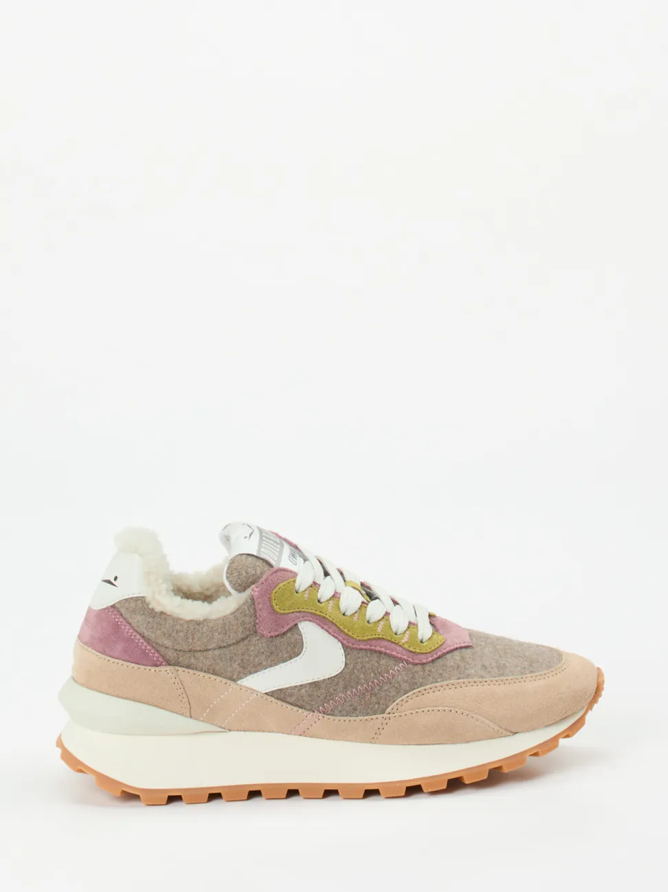 Voile Blanche – Retro-Sneaker aus Veloursleder beige