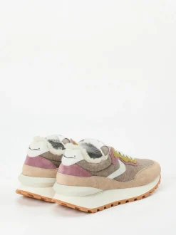 Voile Blanche – Retro-Sneaker aus Veloursleder beige