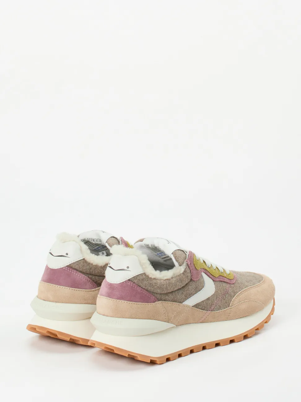 Voile Blanche – Retro-Sneaker aus Veloursleder beige