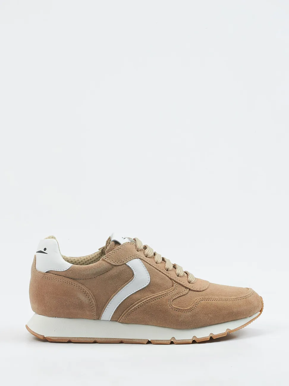 Voile Blanche – Retro-Sneaker aus Veloursleder beige