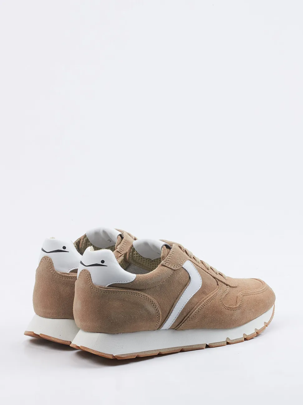 Voile Blanche – Retro-Sneaker aus Veloursleder beige
