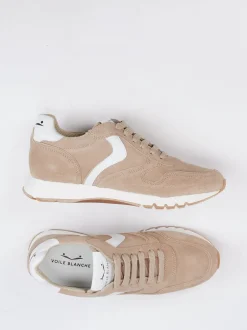 Voile Blanche – Retro-Sneaker aus Veloursleder beige