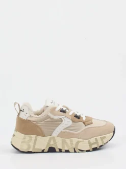 Voile Blanche – Schnürstiefelette aus Veloursleder Beige