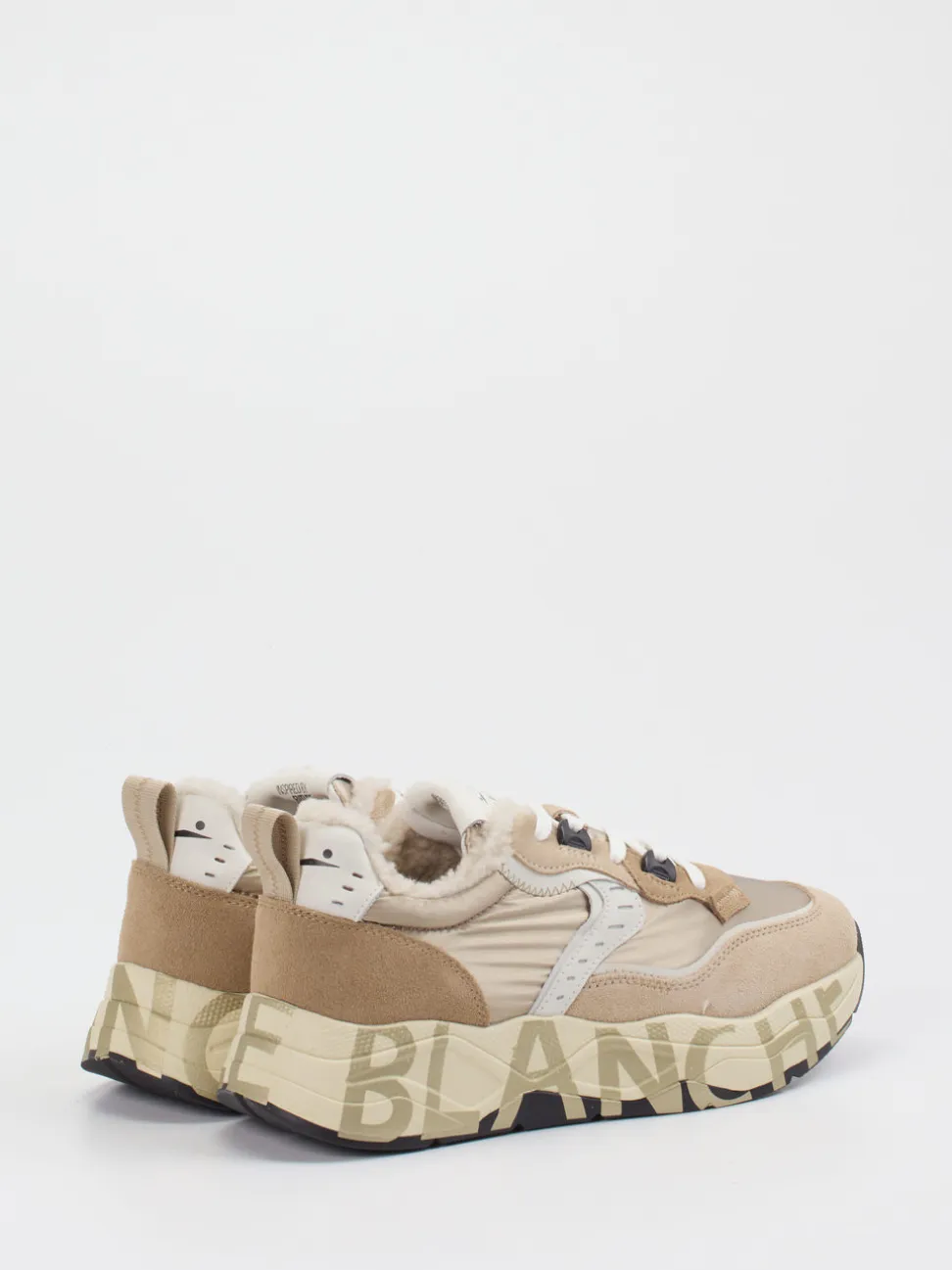 Voile Blanche – Schnürstiefelette aus Veloursleder Beige