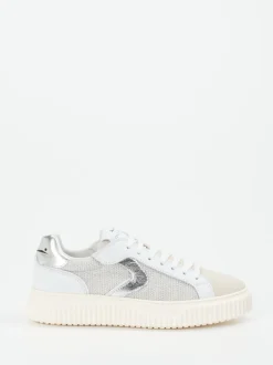 Voile Blanche – Sneaker aus Veloursleder und Mesh Offwhite