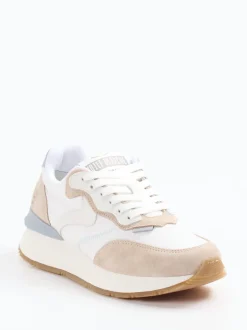 Voile Blanche – Sneaker aus Veloursleder und Nylon Weiß