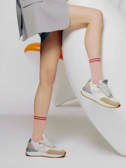 Voile Blanche – Sneaker aus Veloursleder und Nylon Weiß