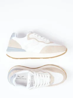 Voile Blanche – Sneaker aus Veloursleder und Nylon Weiß
