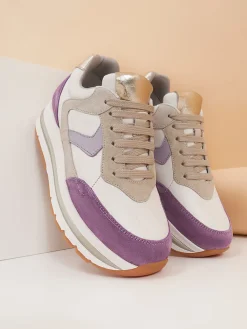 Voile Blanche – Sneaker aus Veloursleder in Multicolor