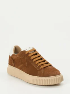 Voile Blanche – Sneaker aus Veloursleder cognacbraun