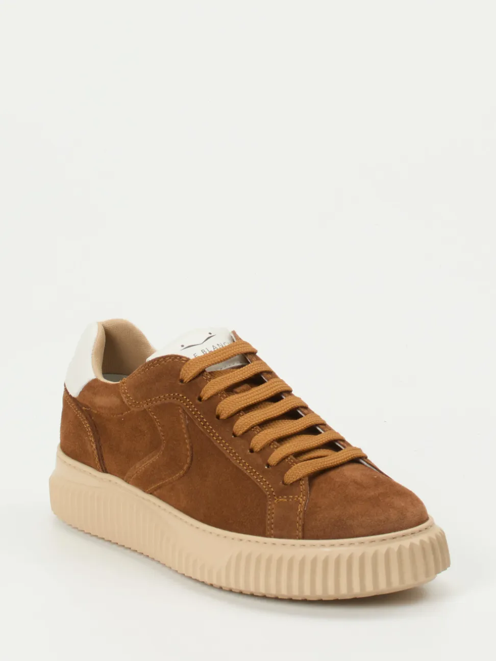 Voile Blanche – Sneaker aus Veloursleder cognacbraun