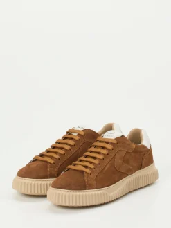 Voile Blanche – Sneaker aus Veloursleder cognacbraun