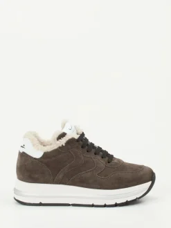 Voile Blanche – Sneaker aus Veloursleder schlammgrau