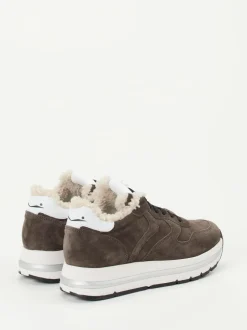 Voile Blanche – Sneaker aus Veloursleder schlammgrau