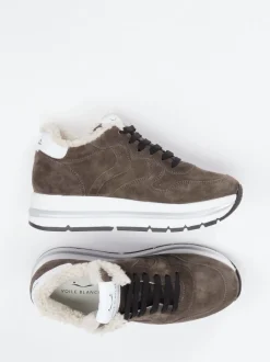 Voile Blanche – Sneaker aus Veloursleder schlammgrau