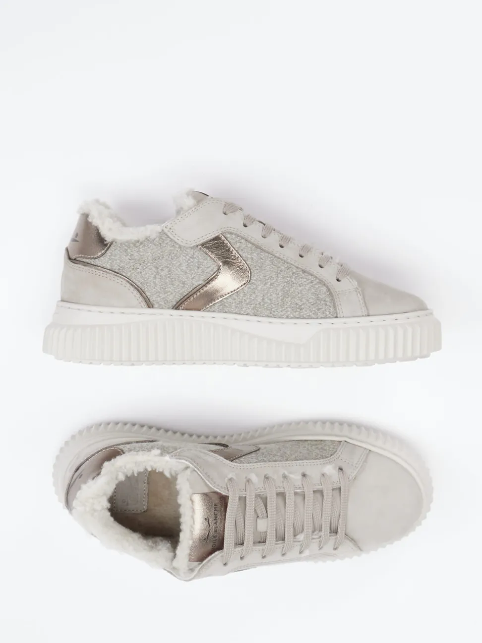 Voile Blanche – Sneaker aus Veloursleder in Beige