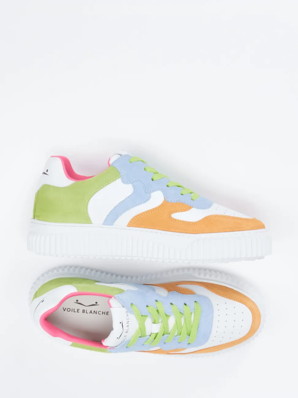 Voile Blanche – Sneaker aus Velours- und Glattleder Multicolor