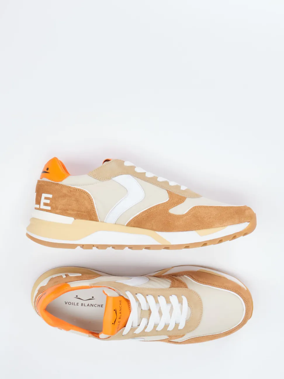 Voile Blanche – Sneaker aus Veloursleder Beige