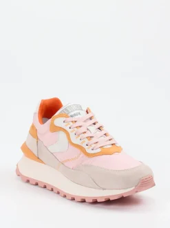 Voile Blanche – Sneaker aus Veloursleder und Nylon Rosé