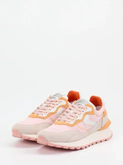 Voile Blanche – Sneaker aus Veloursleder und Nylon Rosé