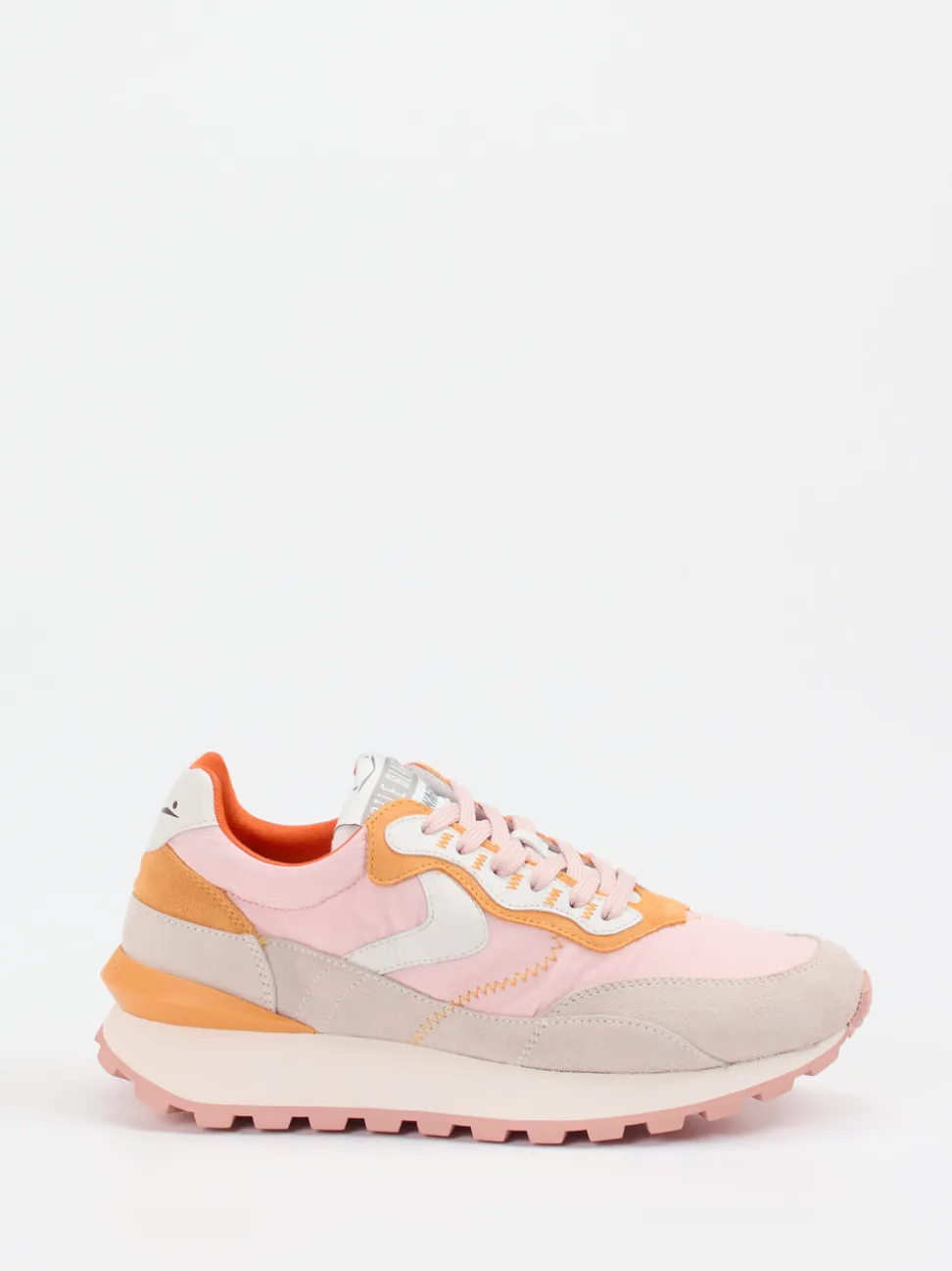 Voile Blanche – Sneaker aus Veloursleder und Nylon Rosé