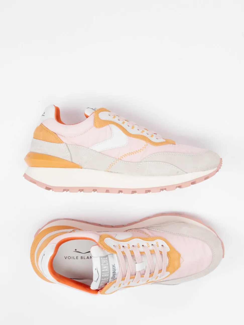 Voile Blanche – Sneaker aus Veloursleder und Nylon Rosé