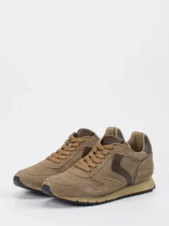 Voile Blanche – Sneaker aus Veloursleder Sandbeige