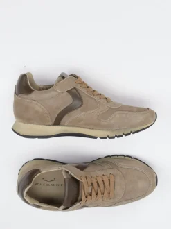 Voile Blanche – Sneaker aus Veloursleder Sandbeige