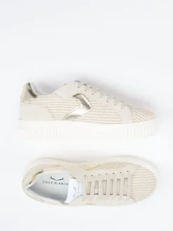 Voile Blanche – Sneaker aus Textil und Veloursleder beige