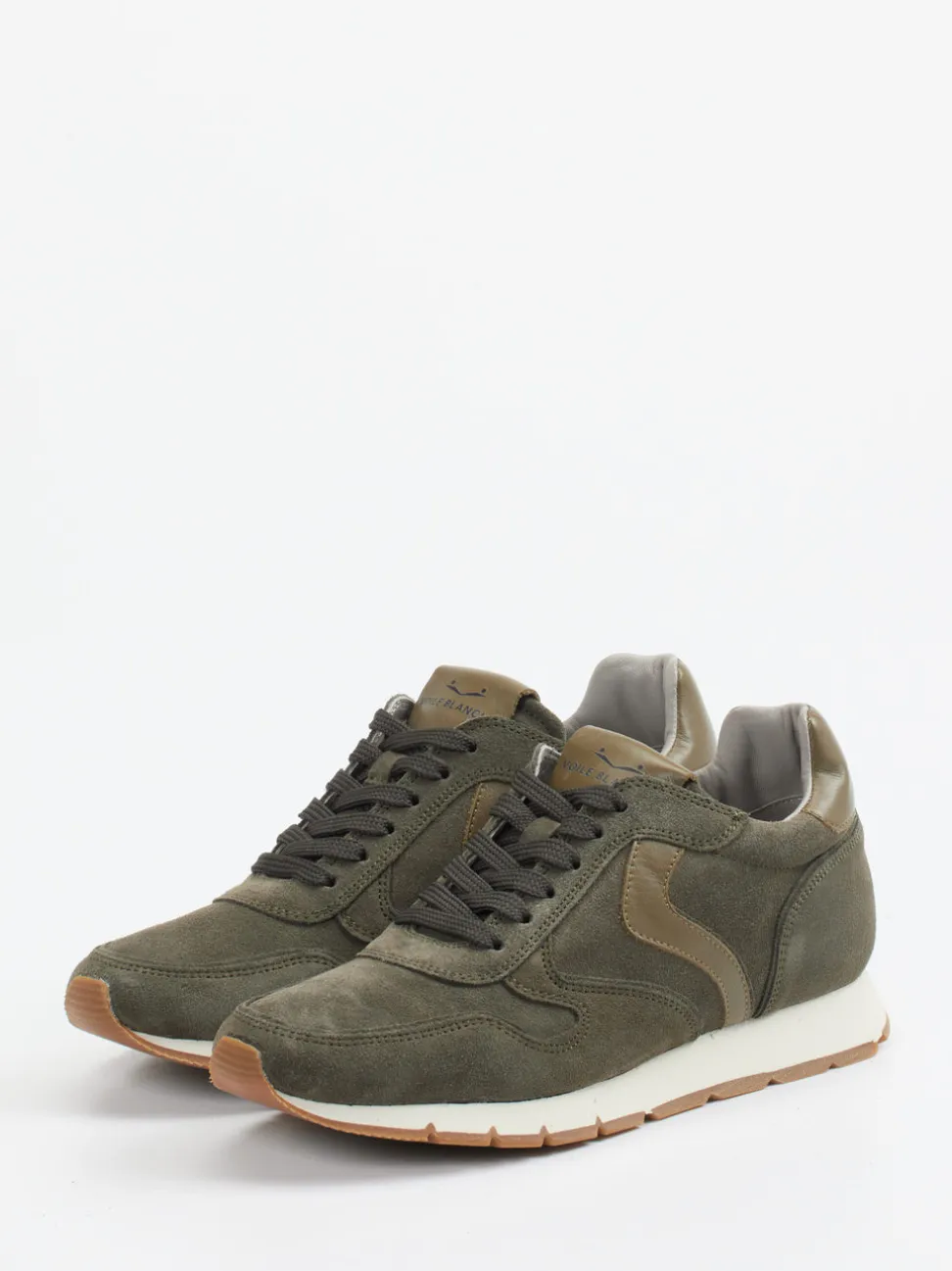 Voile Blanche – Sneaker aus Veloursleder Olivgrün