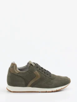 Voile Blanche – Sneaker aus Veloursleder Olivgrün