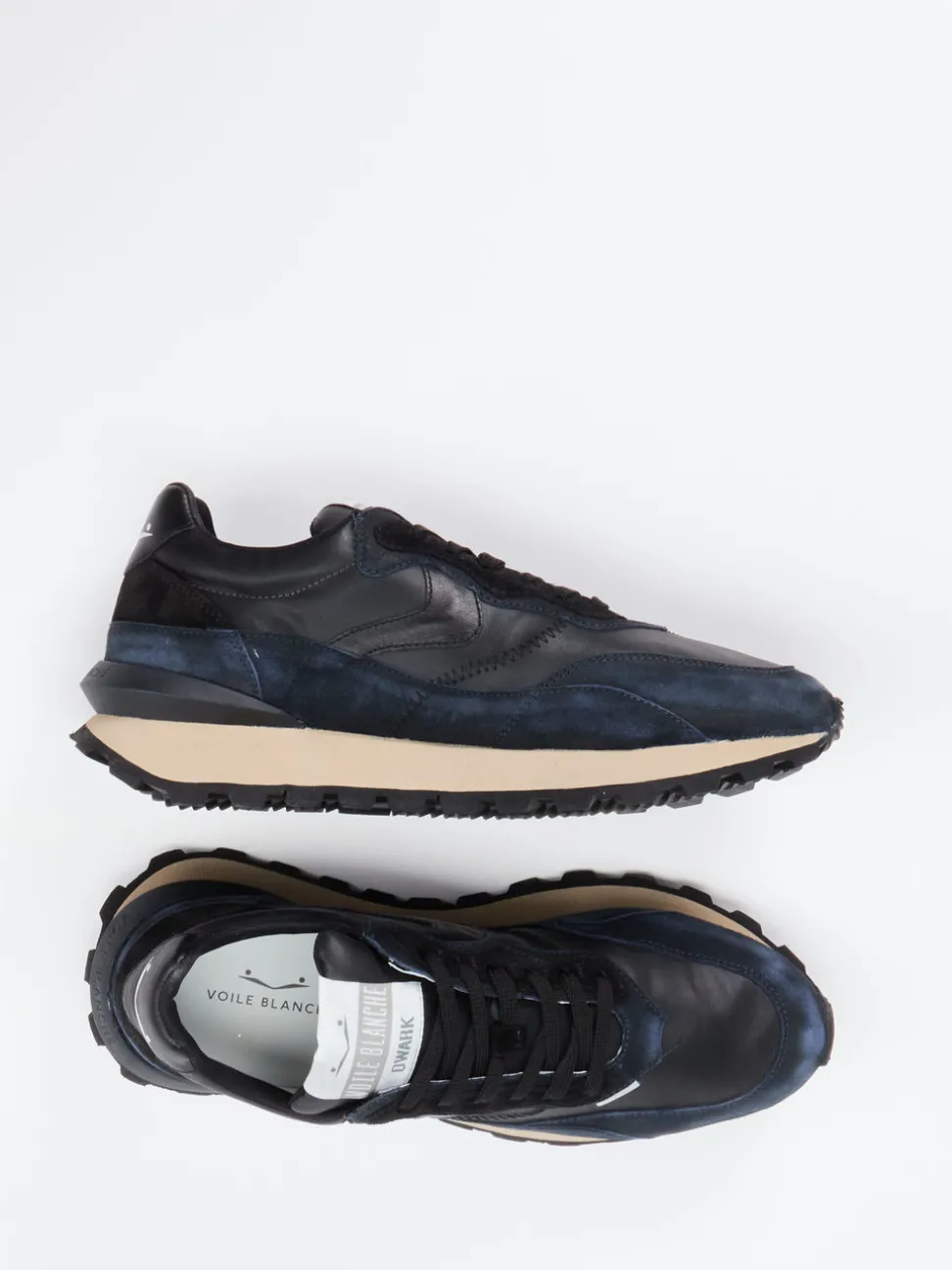 Voile Blanche – Sneaker aus Veloursleder und Textil Blau