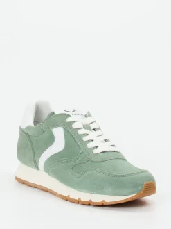 Voile Blanche – Sneaker aus Veloursleder Salbeigrün