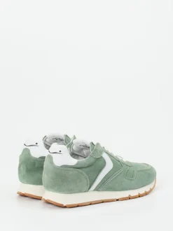 Voile Blanche – Sneaker aus Veloursleder Salbeigrün