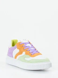 Voile Blanche – Sneaker aus Velours- und Kalbleder Multicolor
