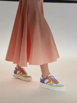 Voile Blanche – Sneaker aus Velours- und Kalbleder Multicolor