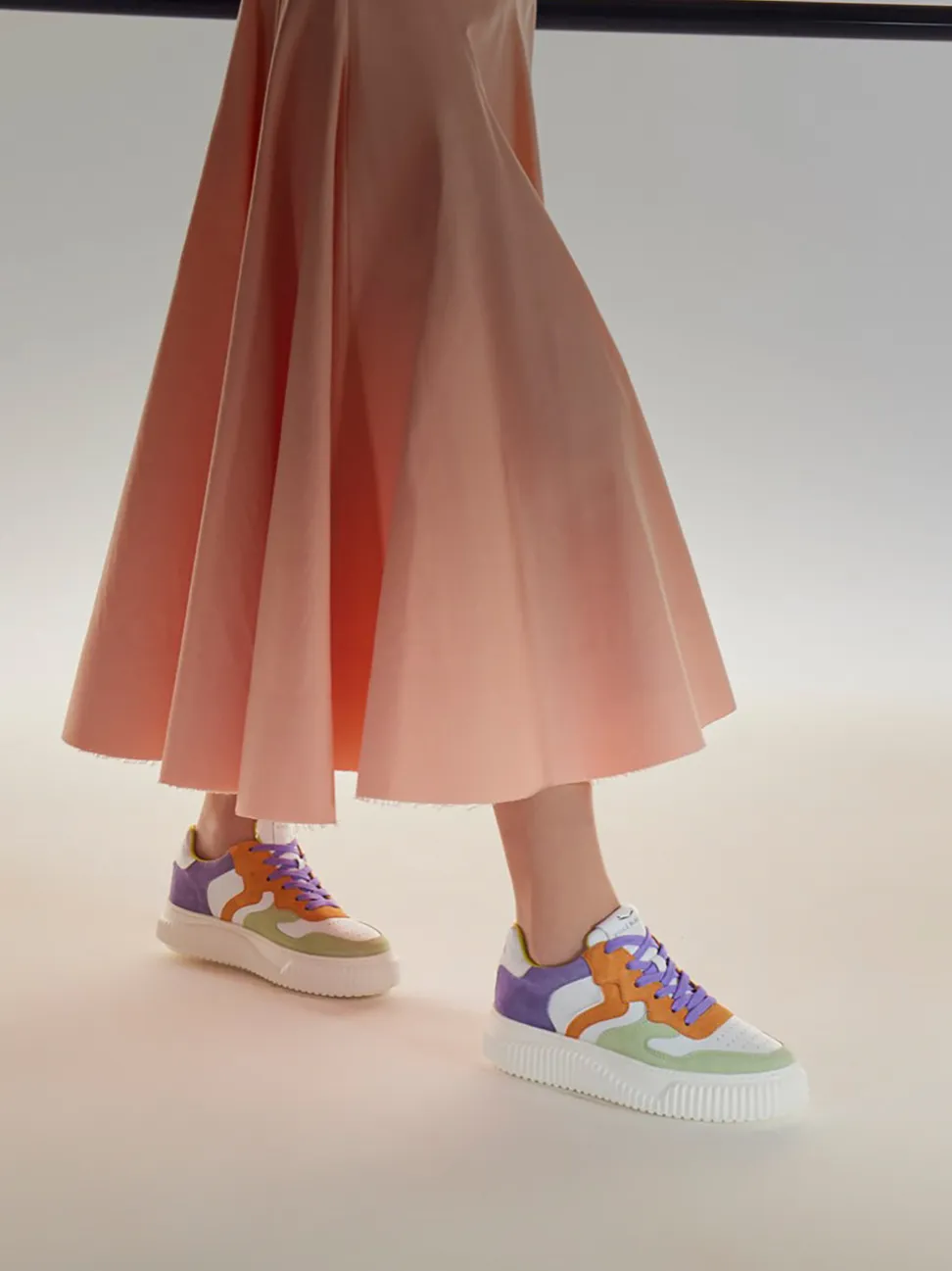 Voile Blanche – Sneaker aus Velours- und Kalbleder Multicolor