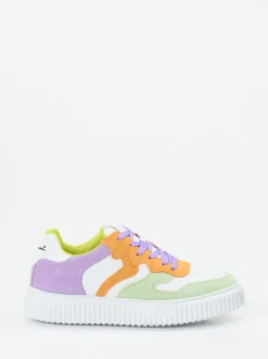 Voile Blanche – Sneaker aus Velours- und Kalbleder Multicolor