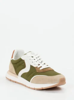 Voile Blanche – Sneaker aus Veloursleder olivgrün