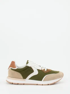 Voile Blanche – Sneaker aus Veloursleder olivgrün