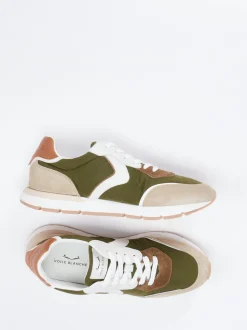 Voile Blanche – Sneaker aus Veloursleder olivgrün