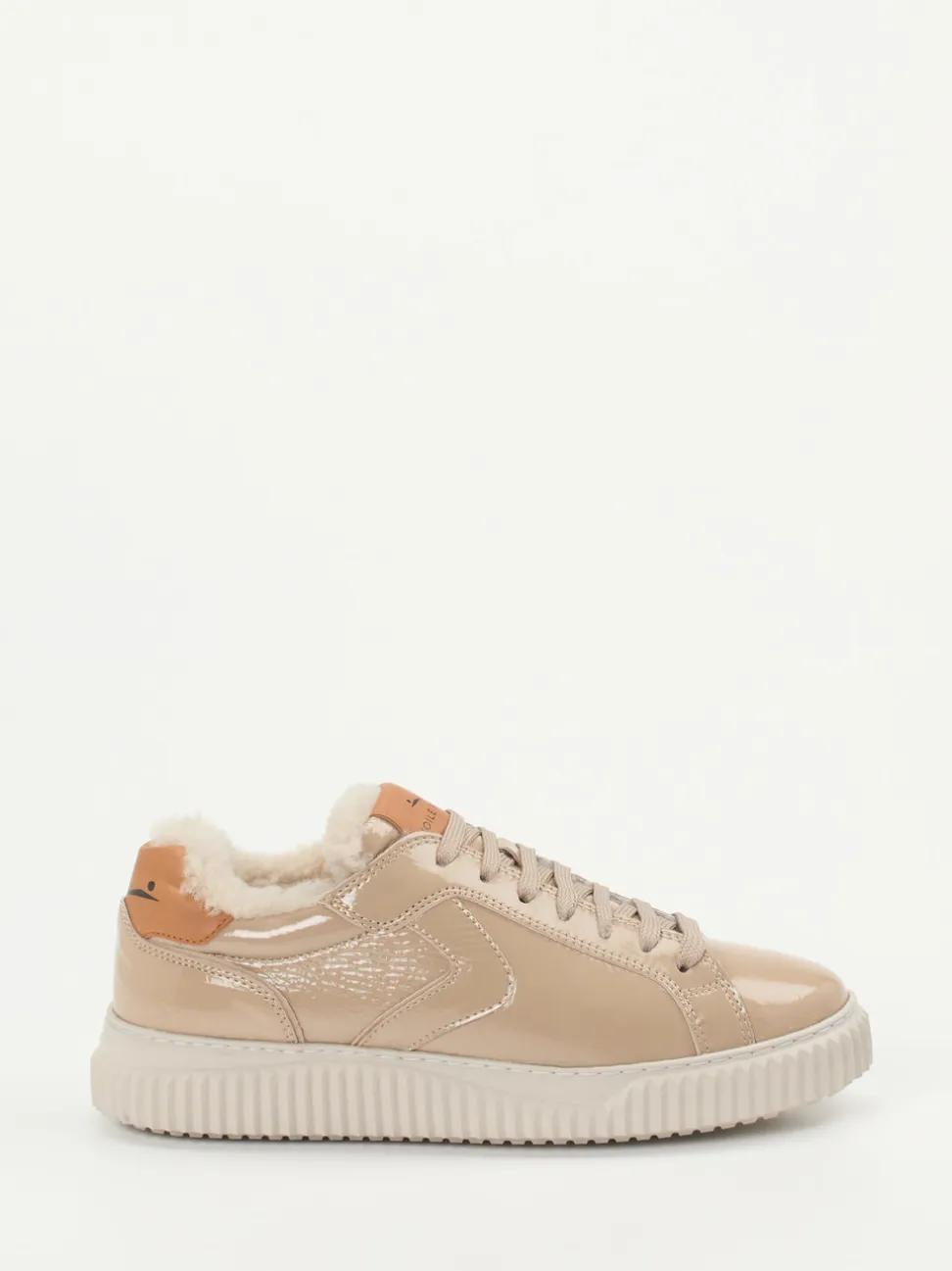 Voile Blanche – Sneaker aus Lackleder in Beige