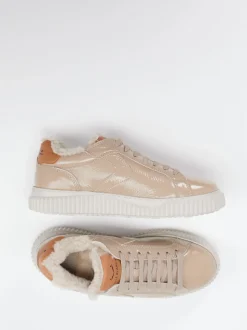 Voile Blanche – Sneaker aus Lackleder in Beige