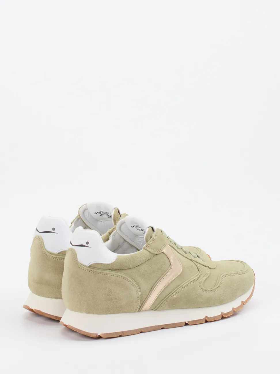 Voile Blanche – Sneaker aus Veloursleder Salbeigrün