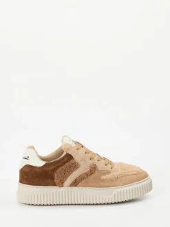 Voile Blanche – Sneaker aus Veloursleder und Teddytextil