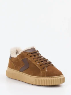 Voile Blanche – Sneaker aus Veloursleder cognacbraun