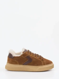Voile Blanche – Sneaker aus Veloursleder cognacbraun