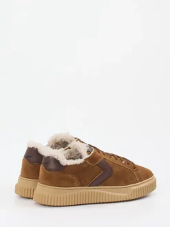 Voile Blanche – Sneaker aus Veloursleder cognacbraun